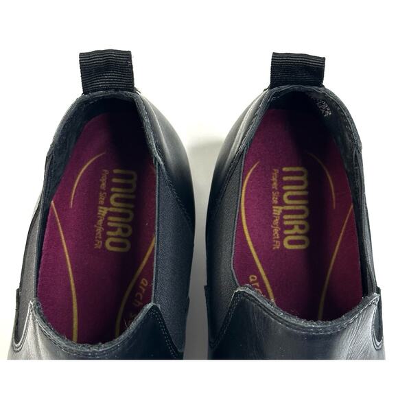 Munro Bedford Black Leather Shoe Bootie Block Heel Womens Size 6.5M New $230 - Picture 8 of 10